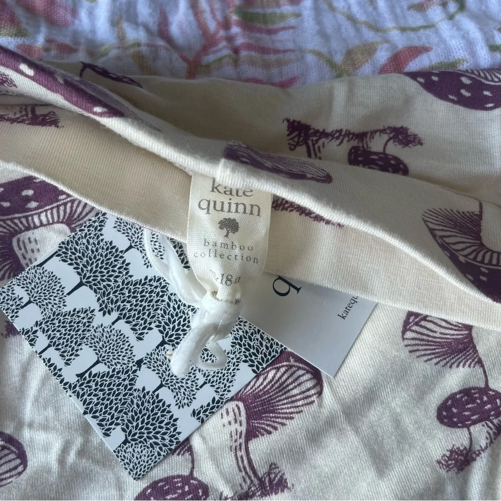 NWT Kate Quinn 12-18 months diaper cover bamboo collection mushrooms‎